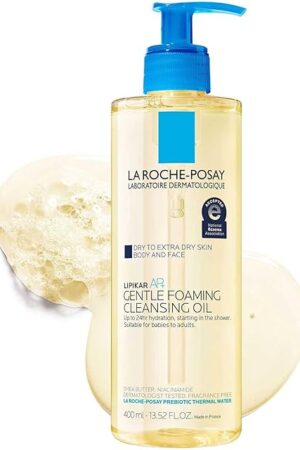 La Roche-Posay Lipikar AP+ Gentle Foaming Cleansing Oil, Gentle Oil Cleanser for Face and Body Formulated with Niacinamide, Long-Lasting 24-hour Hydration, Fragrance-Free & Soap Free