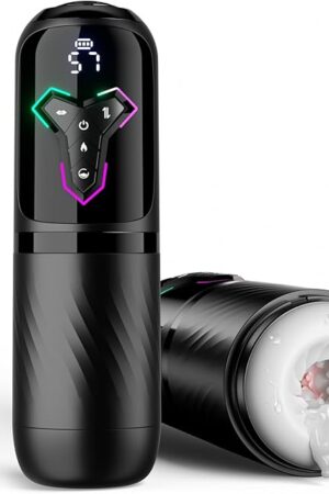 Heating Male Masturbator Penis Pump - Upgrade 5 in 1 Male Sex Toys for Men with 10 Vibrating & Licking 7 Thrusting & 5 Sucking Modes, Adult Sex Toys Machines & Devices Pocket Pussy Stroker LCD Display