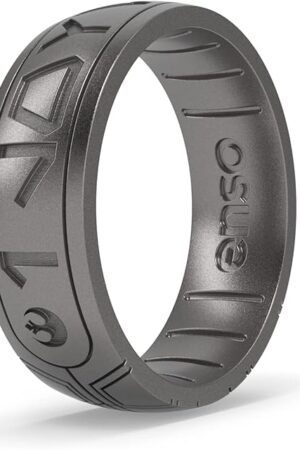 Enso Rings Star Wars Silicone Ring - I Love You - Comfortable and Flexible Design - Aurebesh - Platinum - Size 10
