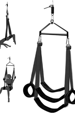 ?BAISUOSI BDSM Sex Swing for Couples, 360? Spinning Sex Swings with Adjustable Straps & Soft Thick Cushion, Adult Sex Sling Bondage Restraints Kit, Sex Furniture for Bedroom Support 800lbs