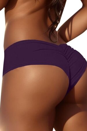 Women's Sexy Sports Briefs Ruched Butt Lifting Yoga Shorts Half Back Soft Panties Active Yoga Underwear