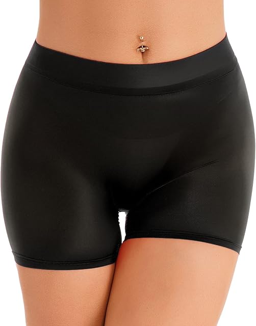 Woman Mesh Sheer Biker Shorts High Waist Sexy See Through Short Leggings Tights Boyshorts
