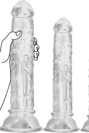 Anal Plug Training SetsMKPJOY 3 Sizes Anal Dildos with Strong Suction Cup Anal Prostate Vaginal G-Spot Stimulation Adult Sex Toy for Male & Female & Couple Transparent