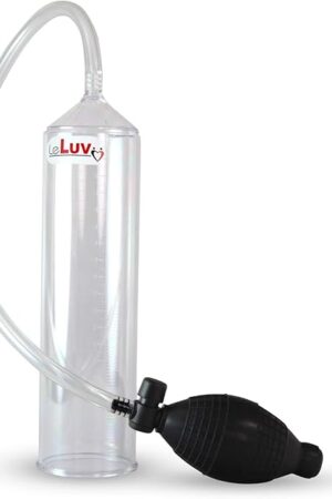 LeLuv Easyop 2.25 Inch by 9 Inch Cylinder Penis Pump Black Bgrip Ball Handle Clear Graduated Cylinder/Clear Collapse-Resistant Hose