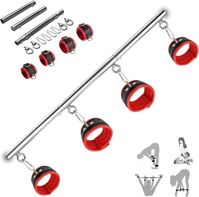 Generic Bondage Restraint Couples Sex Toys, Adjustable BDSM Bondage Gear & Accessories, Spreader Sex Adult Couples Toys, Adjustable Handcuffs & Footcuffs SM Bondage Kit Adult Sex Toys & Games
