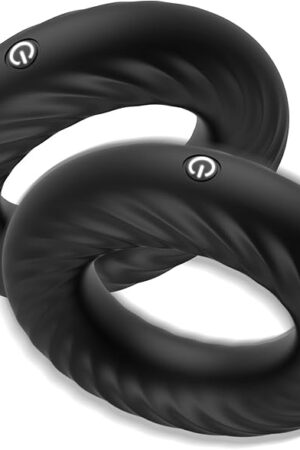 Vibrating Cock Ring Sex Toys Full Liquid Silicone Soft Cock Penis Ring Vibrator, XSINKOM Clitoral Stimulator 10 Vibrations Male Adult Sex Toy for Men & Couples Pleasure - Black
