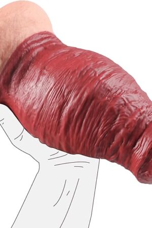 45'' Diameter Thick Realistic Foreskin Dildo, 10 Inch Large Silicone Massive Dildos Anal Dilator with Strong Suction Cup for Deeper Anal Play, Huge Thick Fantasy Dildos Sex Toys for Adults Women Men