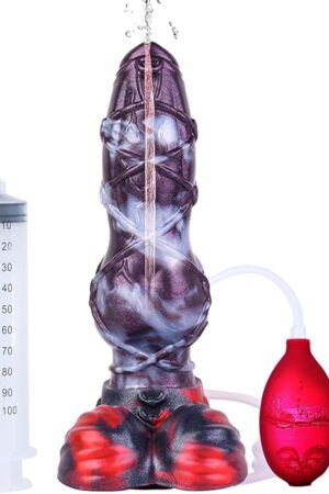 7.2 Inch Squirting Dragon Clitoral G Spot Stimulation Dildo, Liquid Silicone Ejaculating Fake Penis Anal Dildo for Women with Strong Suction Cup for Hands-Free Play (N-SDZS5180)
