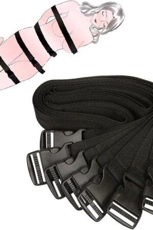 7PCS Sex Restraints Kit Bondage Belt SM Slave Sex Toys Sets BDSM Adjustable Bondage Play Kits Couples Binding Straps Adjust Handcuffs Wrist Cuff Anklet Adult Game Sex Toy