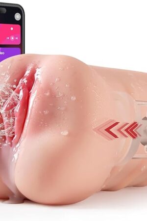 ZEMALIA 3 in 1 Male Masturbator Adult Sex Toys, 3D Textured with Sexy Mouth Realistic Vagina Tight Anus, Mens Stroker Sex Doll for Man Masturbation (Thrusting Vibrating with App, XXL)