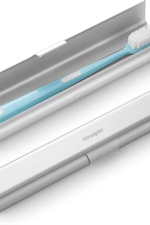Aluminum Toothbrush Travel Case, Portable Travel Toothbrush Holder, Durable Manual Toothbrush Box Container for Traveling, Bathroom, Camping, Business Trip-1Pack Silver