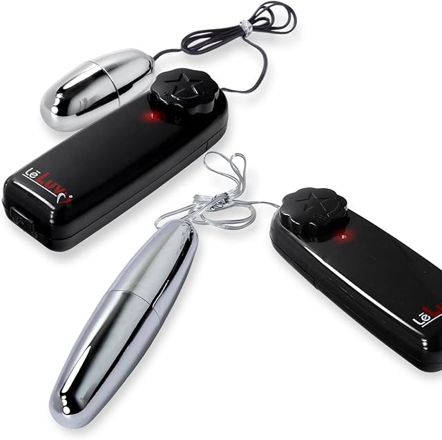 Bundle of 2 Items LeLuv Vibrator Silver Bullets Single Small and Single Large Multi-Speed Massager Eggs