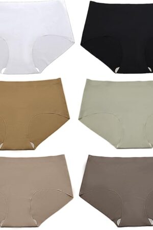 6 Pack Women's No Show Underwear for Women, Breathable Seamless Underwear for Women, Smooth Panties for Women Sexy, Skin-friendly Womens Underwear (Mixed Colours) XL