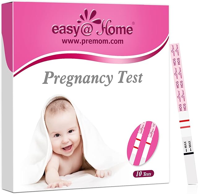 Easy@Home Pregnancy Test Strips Kit: 10 Pack hCG Test Strips - Early Detection Home Pregnancy Strips Bulk