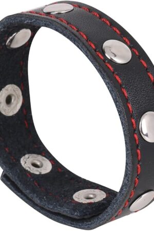 ACSUSS Men's Adjustable PU Leather Penis Ring Cock Enhancement Ring Strap