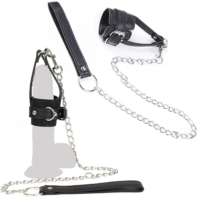 BDSM Testicle Toys Penis Extender Male Sex Toy for Couples,Penis Stretcher Male Chastity Cock Cage Sex Bondage Restraints with Chain,Cockring Penis Ring Punish Scrotum Sex Game Adult Sex Toy for Men