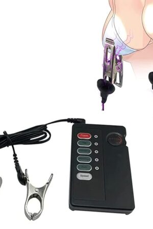 Electric Shock Nipple Clip, Nipple Clamps, Adjustable Current Level Electric Nipple Clamps, Nipple Jewelry Non Piercing, Suitable for Ladies Own Use and Flirting with Couples (BBB)