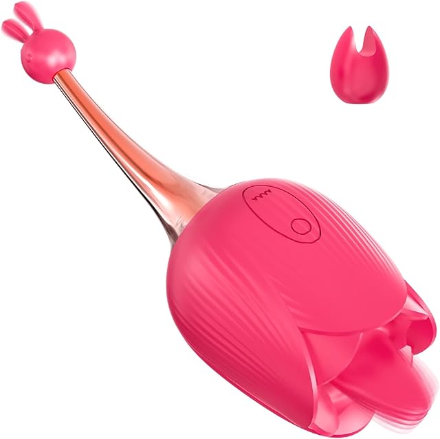 Jaslak Rose Toy for Women, High-Frequency & Tongue Licking G-Spot Clitoral Rose Vibrator, Nipples Clitoris Massager Tongue Licker Stimulator, Adult Sex Toys for Women Couples