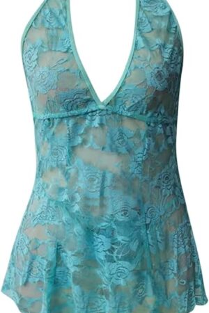 Women Lingerie Sexy Sleepwear Lace Chemise Nightgown See Through Teddy Babydoll Nightwear for Sex Naughty Play