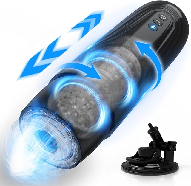 Automatic Male Masturbator Cup with 7 Thrusting & Rotating Modes, Hands Free Electric Pocket Pussy for Penis Stimulation, Ulovime Adult Male Sex Toy for Men Masturbation