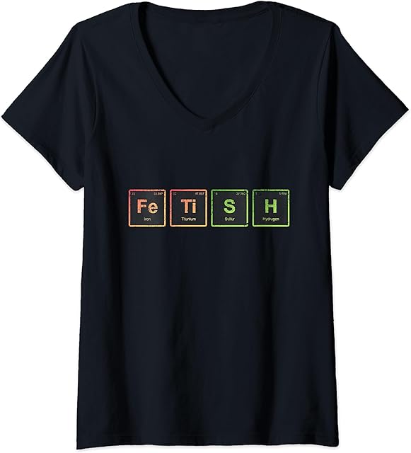 Womens Fetish Chemical Element Funny V-Neck T-Shirt