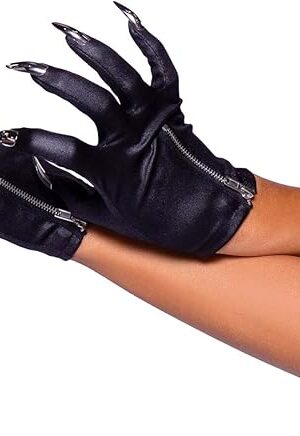 Women's Zip-up Claw Gloves Costume Accessory