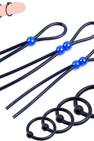 7-Piece Adjustable Penis Ring Male Sex Toy Set, Silicone Cock Ring for Men, Erection Enhancement Adult Toy, Penis Enlarger & Stimulation Device Delay Rings, Pleasure Cock and Ball Rings for Couples