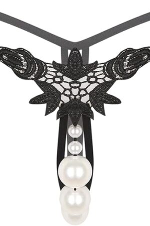 Women Sexy Panties Y-Back G-String Beads Massage Lingerie Underwear Hollow Out Flaunting Butt Thongs