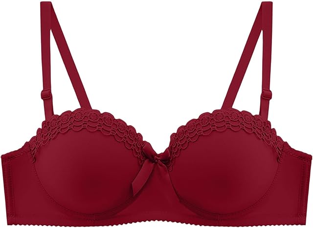 Women's Comfort Bras Lace Push Up Support Bralette Ladies Sexy Breathable Adjustable Strap Solid Padded Everyday Bra