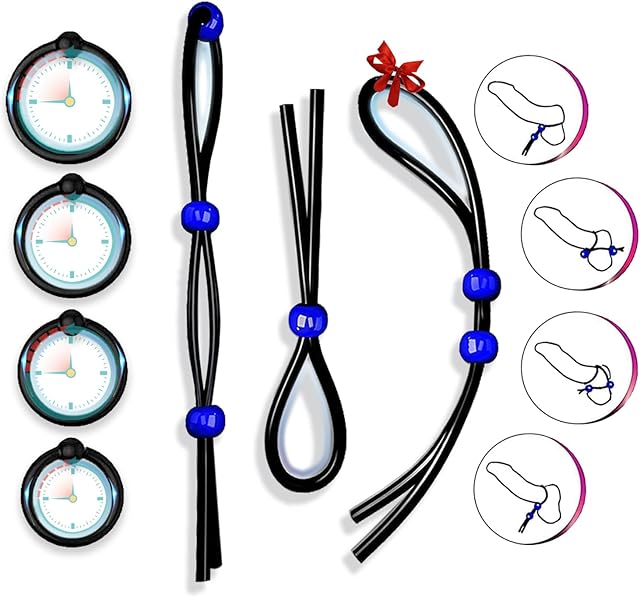 Cock Ring Adjustable Male Penis Ring Silicone 7 Different Sizes Cock Ring O Ring Male Penis Erection Extension Long Lasting Firmness Enlarger Powerful Machine Adult Sex Toys for Men or Couples