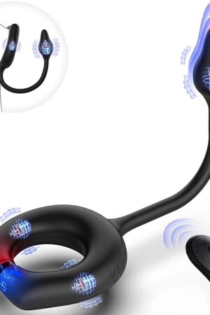 Vibrating Cock Ring with Anal Plug, lvhua Penis Ring Vibrator Magnet Adsorption Design, 10 Vibration Modes Adult Sex Toys for Men Couples, Prostate Massager G spot Nipple Vibrator Remote Control
