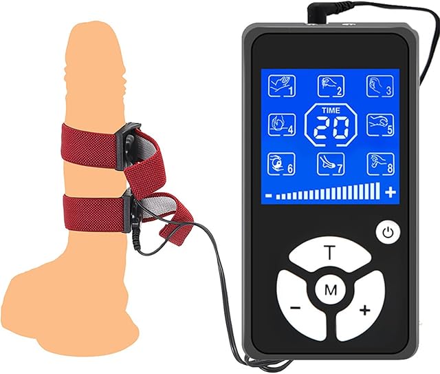 Electric Shock Adjustable 2PCS Penis Ring Electric Shock Set Male Bondage Delayed Cock Ring Electric Shock Penis Ring Sex Toy Set