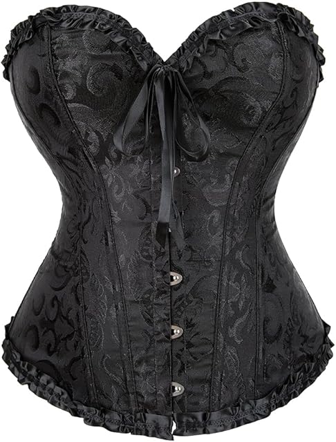 Women Vintage Jacquard Bustiers-Corset-Top Sexy Gothic Lingerie Bodyshaper Going Out Corset