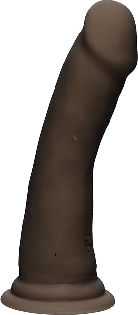 Doc Johnson The D - Slim D - 6 Inch - ULTRASKYN - 6.5" Long and 1.5" Wide - Strong Suction Cup Base - O-Ring Harness Compatible Dildo - for Adults Only, Chocolate