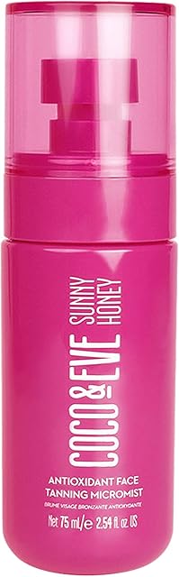 Coco & Eve Antioxidant Face Tanning Micromist Sunless Self Tanning Face Mist with Antioxidants to Boost Hydration Quick, Flawless, Streak Free Face Tan (254 fl oz) / (75ml)