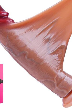 9 Inch Realistic Large Lifelike Women Dildo with Movable Foreskin, 8" Dual-Density Liquid Silicone G-Spot Fat Real Gay Dildo with Suction Cup, Thick Strap-On Dildos Adult Sex Toy for Vaginal Anal Play