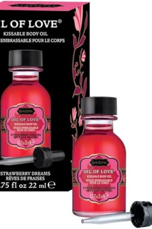 KAMA SUTRA Oil of Love Strawberry Dreams - .75 fl oz/22 ml - Kissable Warming Body Treat for Foreplay Fun, Water-Based and Non-Staining