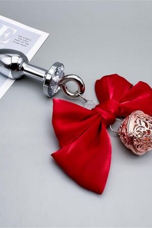 Bullet Metal Butt Plug for Women with Bow Bullet Butt Plug with Bell Anal Plug Sex Toy