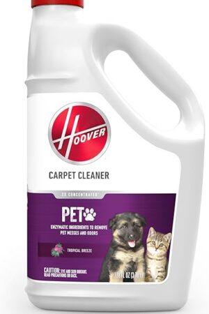 Hoover Pet Carpet Cleaner Solution, 128 oz, Tropical Breeze Scent, Deep Cleaning Shampoo Solution, Eliminates Urine Stains and Odors, Pair Carpet Cleaner Machine