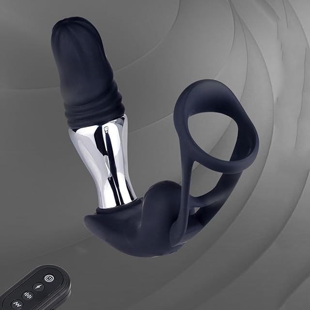 Anal Vibrators for Man,Electric Shock Prostate Cock Ring Set with 10 Vibration Anal Massager Butt Plug SM Extreme Man Sex Toys Masturbator