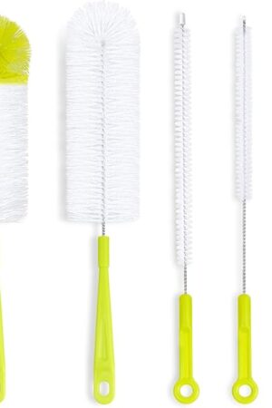 Bottle Cleaning Brush Set - Long Handle Bottle Cleaner for Washing Narrow Neck Beer Bottles, Sports Water Bottles with Straw Brush, Kettle Spout/Lid Cleaner Brushes
