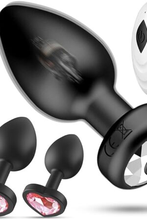 Anal Plug Vibrating Butt Plug - 3Pcs Silicone Sex Toys, Remote Control Vibrator with 10 Vibration Modes for Men Women, Prostate Massager Adult Sex Toy & Games