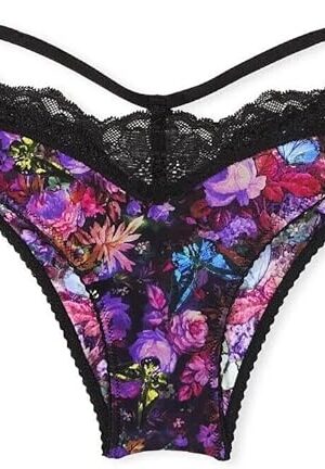 Y-Back Shine Strap Brazilian Panty Color Floral New