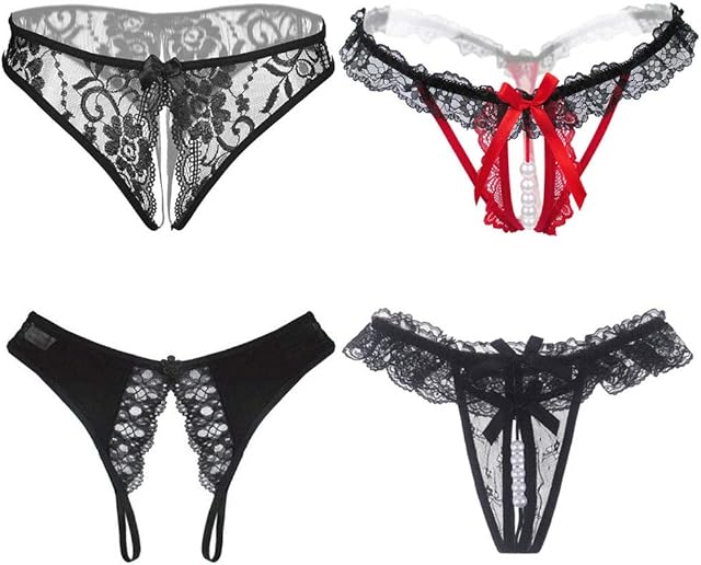 Women's 4 Colors Pack Sexy Lingerie Stretch Panties Nightclub Sleepwear Dress Gift for Women