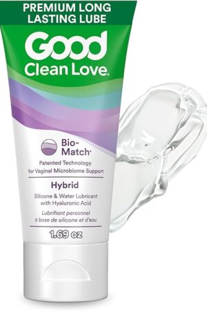 Good Clean Love Hybrid Silicone & Water Based Lube, Premium Long Lasting Personal Lubricant with Hyaluronic Acid, Safe for Adult Toys & Condoms, Intimate Wellness Gel for Men & Women, 1.69 Oz