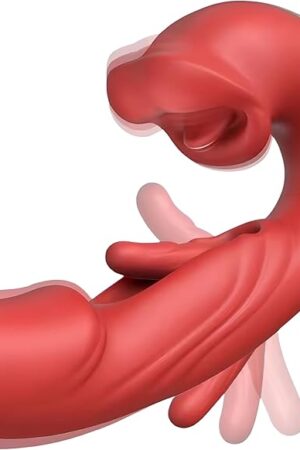 Adult Sex Toy Vibrator - G-Spot and Clitoral Stimulator with 10 Licking, Vibration Modes Discreet Massager Tool for Women and Couples, USB Rechargeable Clit Flapping & Masturbation Dildo