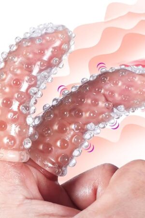 Finger Sleeves, G-Spot Clitoral Stimulator Finger Sleeve Soft Silicone Sex Toy Stimulation for Women Vaginal Anal Sex for Couples, Transparent