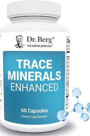 Dr Berg Trace Minerals Enhanced Complex - Complete with 70+ Minerals Including 10 mg of Zinc - Dietary Supplement - 60 Capsules