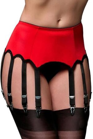 Women Garter Belts for Thigh Highs Plus Size Suspender Belt Garter Belt Lingerie Sexy Tight Garter with 10 Strap Slip