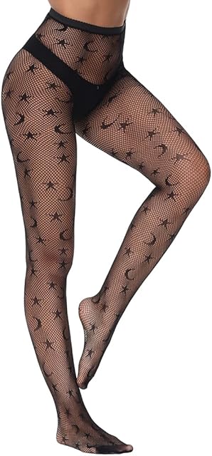 Fishnet Stockings for Women With Stretch Waistband,Fishnets With Reinforced Toes, Fishnet Tights With High Elastic